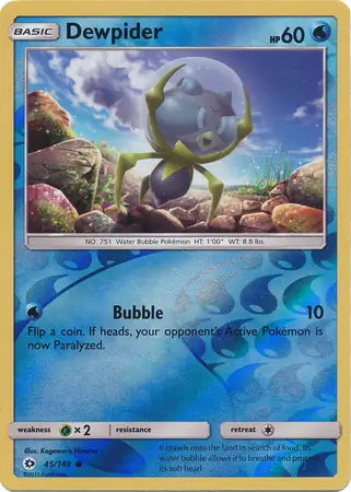 Sun & Moon Dewpider #45/149 reverse holo